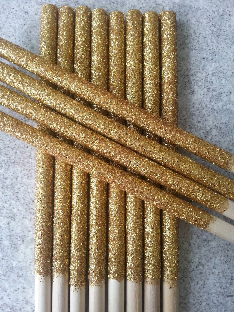 12 Real Gold Glitter Candy Apple Sticks Sticks Skewers Gold Etsy