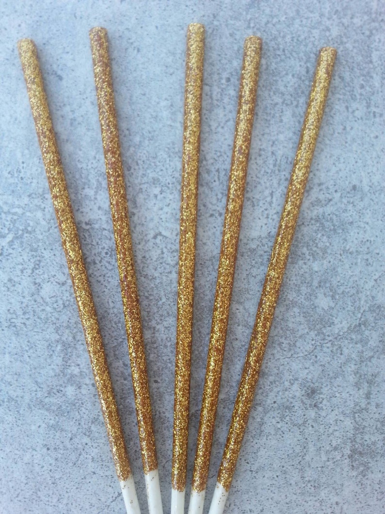 12 Real bright gold glitter cake pop bling sticks, food safe treat sticks, lollipop, lollipop sticks, tea parties, weddings, dessert tables, image 5