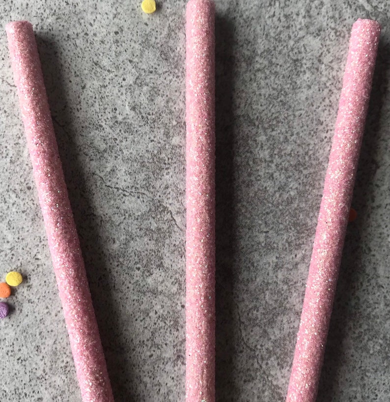 and tea party party birthday glitter 12 Real pink glitter candy apple sticks dessert bar baby shower