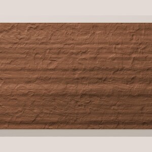 May include: A rectangular wall tile with a textured, uneven surface in a deep reddish-brown color. The tile features horizontal striations and a rugged, stone-like appearance with varied relief patterns across its entire flat face.
