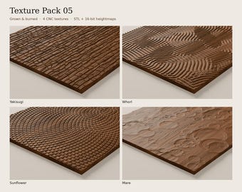 CNC Texture Pack 05: Grown & Burned, 4 3D Relief STL Files (24x48)
