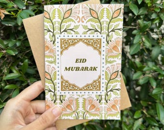 Anonymous Eid Mubarak Greeting Card – Mughal Era Islamic Design, Personalized Message