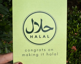 Funny Halal Wedding Card: Muslim Nikkah Shaadi Congrats