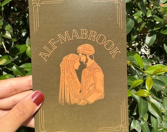 Alf Mabrook Wedding Greeting Card – Arab Couple Illustration