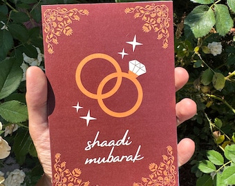 Shaadi Mubarak Wedding Greeting Card | Elegant South Asian Congratulations