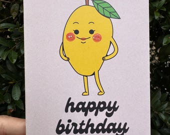 Mango Happy Birthday Card | Cute Desi / South Asian Greeting Card