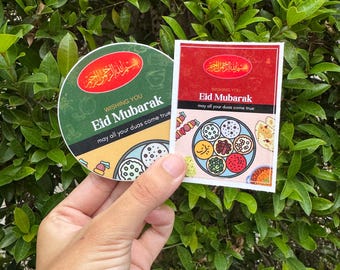 Eid Mubarak 2-Pc Sticker Set – Shan Masala Design | South Asian Islamic Stickers