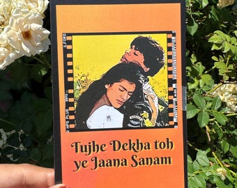 Bollywood Movie Poster, Indian Cinema Art, 90s Film Print, Vintage Style Wall Decor