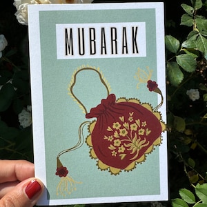 Félicitations festives de Moubarak de Zazzle.be Liste d'envies Vous avez des idées ? Indienne pakistanaise colorée de Bollywood | Les bénéfices viennent en aide aux orphelins