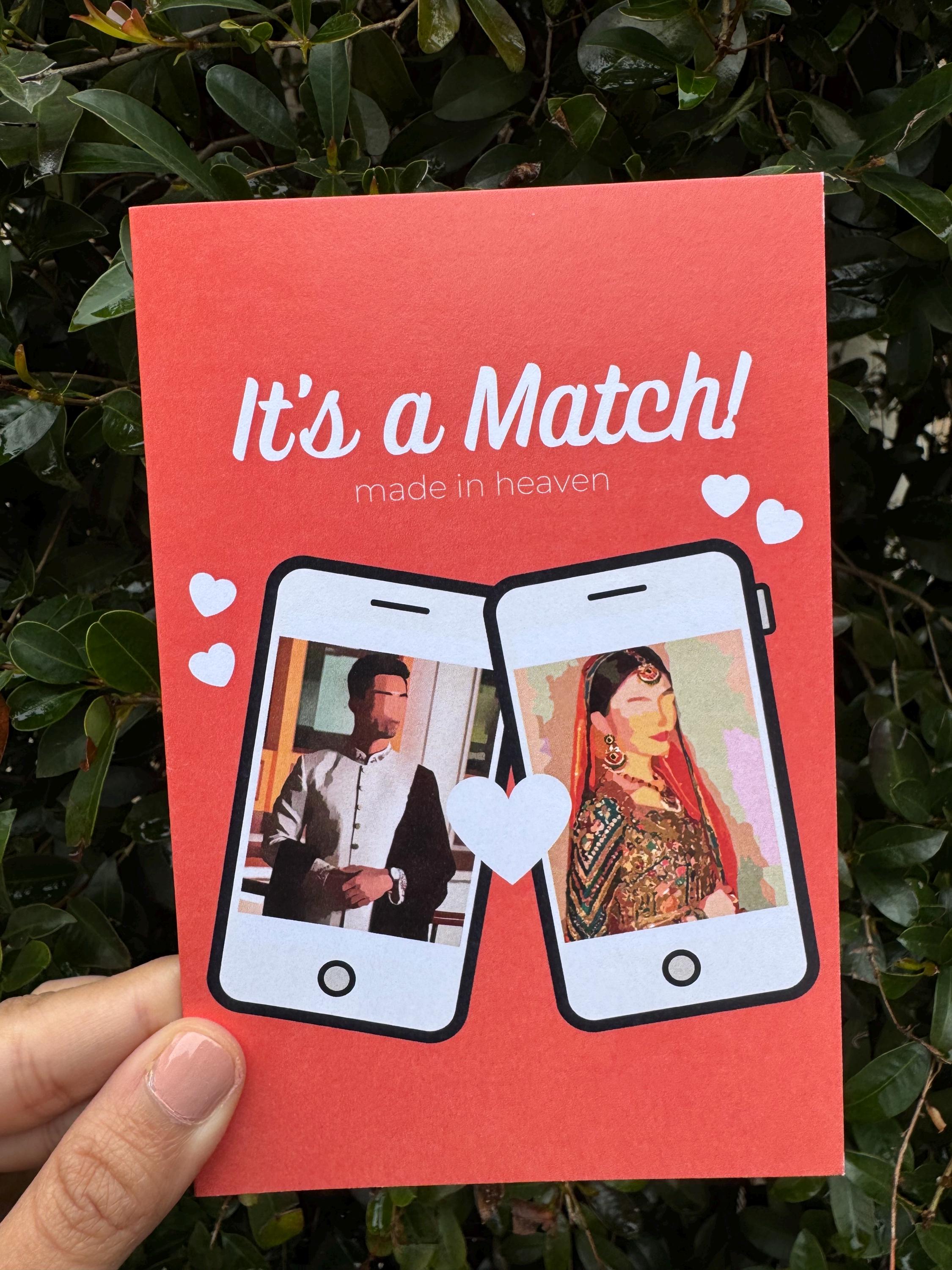 South Asian Dating App Card: Indian Muslim Wedding Love - Etsy