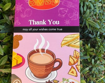 Thank You Card | Cute South Asian Spices Illustration | Pakistani Desi Food Greeting Card