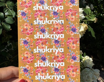 Floral Shukriya Thank You Card: Urdu/Hindi Gratitude (4x6 Matte)