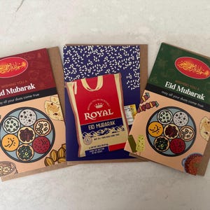 Eid Mubarak Card Set – Shan Masala & Royal Design, 3-Pack | South Asian Islamic Greeting Cards image 1
