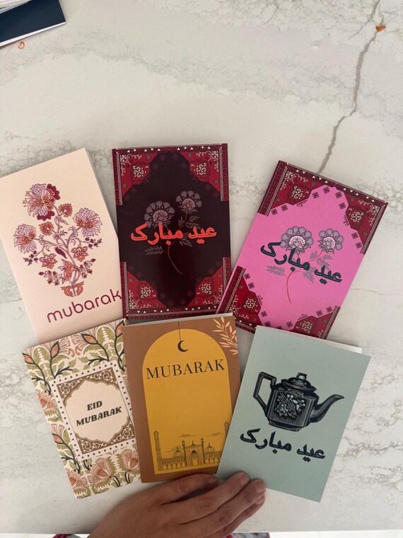 Eid Mubarak Mughal Era Greeting Card Set 6 Assorted South Asian Islamic Cards
