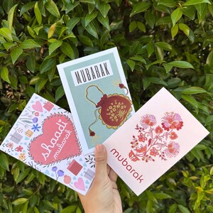 Cartões comemorativos Shaadi Mubarak com 3 pacotes