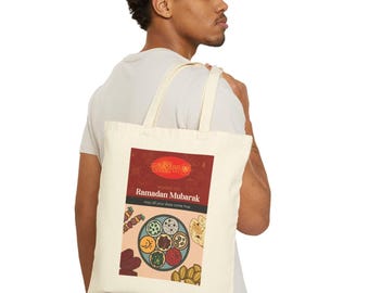 Ramadan Mubarak Crescent and Sweets Tote