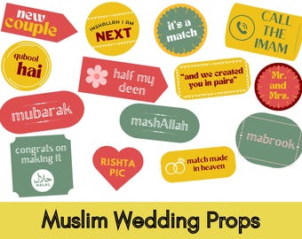 Islamic Wedding Photo Booth Props: Muslim Nikkah Designs (Digital Download)