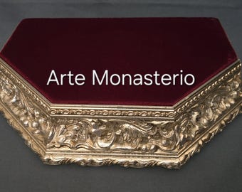 Authentic Spanish Wooden Peaña/Base Gilded in Silver