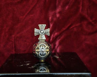 Handmade Metal Orb for Infant Jesus , Christ the King or Virgin Mary Santos