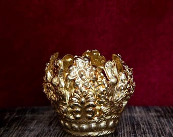 Unique Small Gold Plated Crown for Religious Images or Santos