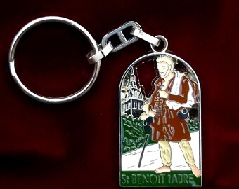 St. Benedict Joseph Labre Enameled Keychain – Patron Saint of Homeless