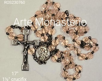 Vintage Pink Glass Rosary