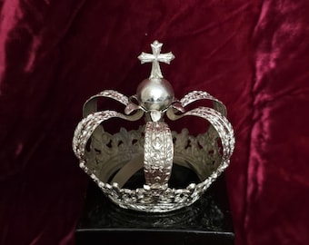 Silver Plated Spanish Style Crown for Religious Images or Santos