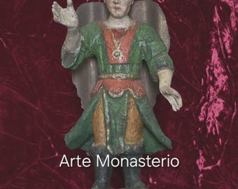 Antique wood statue of St. Gabriel the Archangel/ San Gabriel