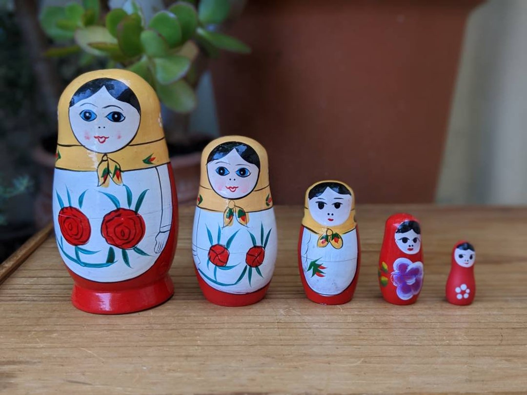 Stackable Matryoshka Dolls / Wooden Babushka Dolls / Nesting Etsy