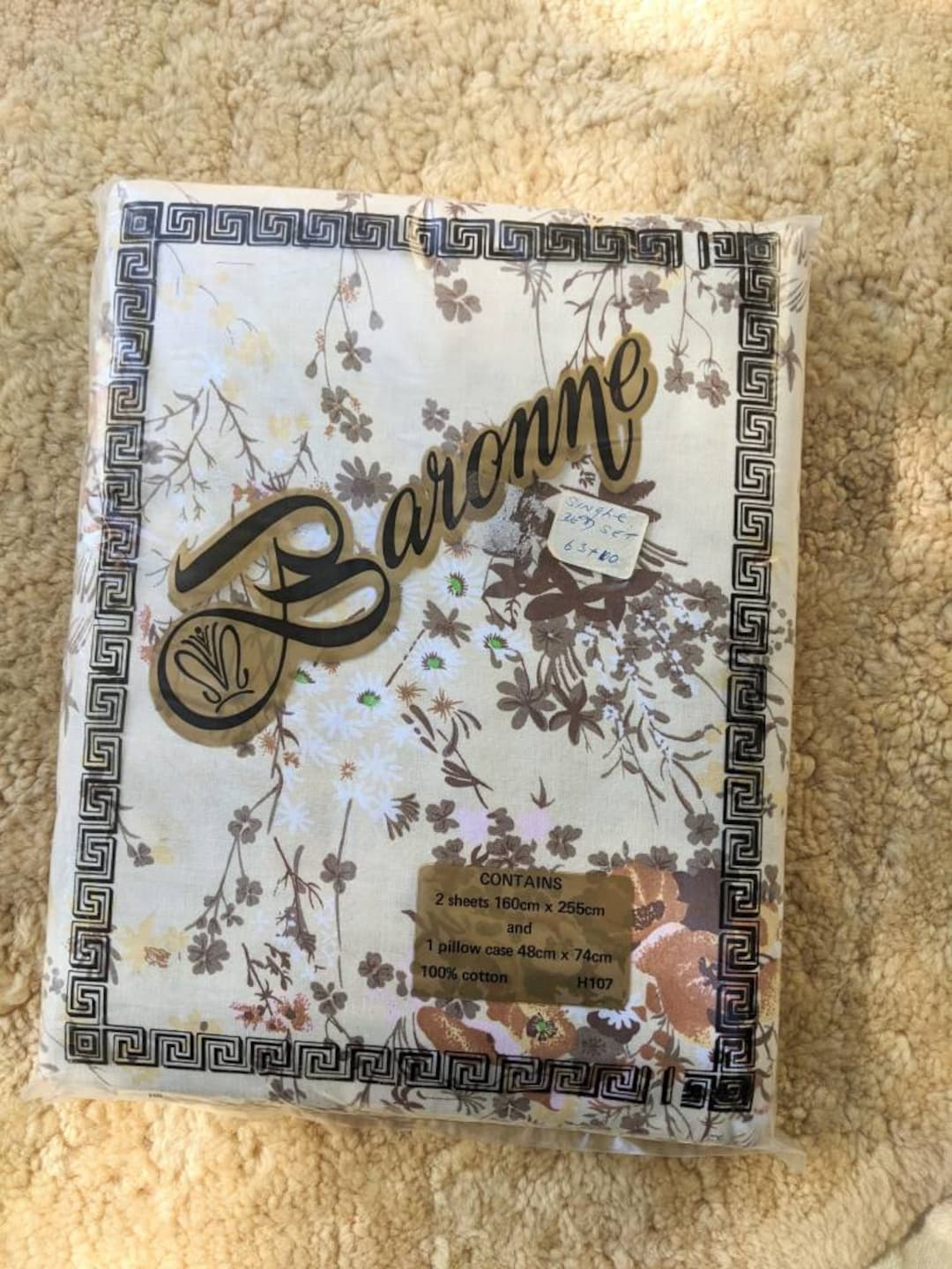 Vintage Sheet Set / Single Bed Flat Sheet / Retro Sheet / Retro Sheet