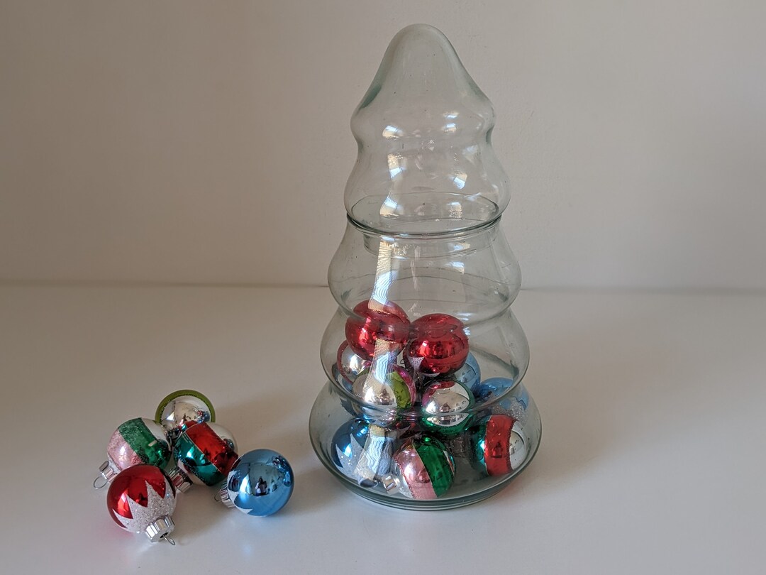 Glass Cookie Jar Christmas Tree Jar Christmas Decor Etsy