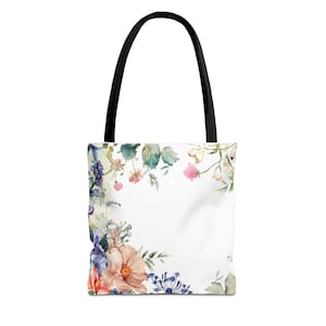 Floral Einkaufstasche, Stilvolle Blumeneinkaufstasche, Vintage Blumenmarkt Tote, Perfektes Geschenk für Gartenliebhaber, Ideal für jeden Anlass, Geben Sie ein