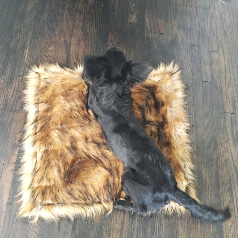 Soft Cozy Fur Dog Bed. Faux Fur Cat Mat. Boho Tan Brown Rug. Etsy