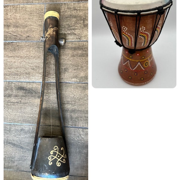 Tambour djembé peint à la main pois multicolores Bongo d'inspiration africaine, instrument de percussion hawaïen/gobijeu et indien