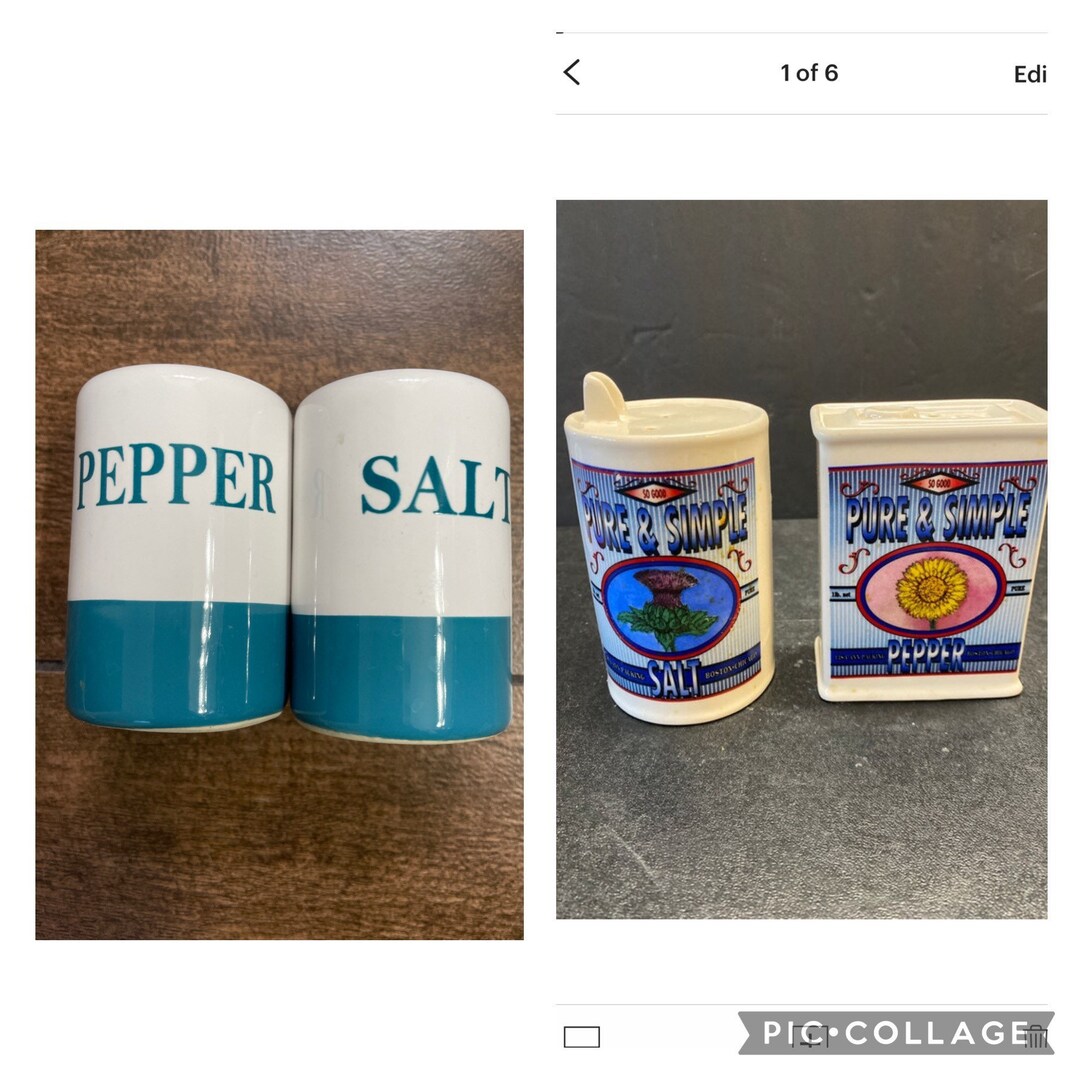 1990 Vintage Salt and Pepper Checkers, 2 Sets Sold Separately Etsy
