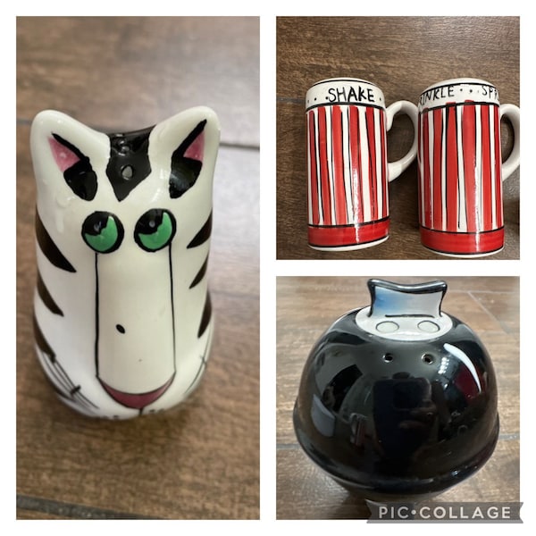 Cat shakers,  Retro “Shake and “sprinkles”salt and pepper/Grill Cute salt and pepper shakers shape