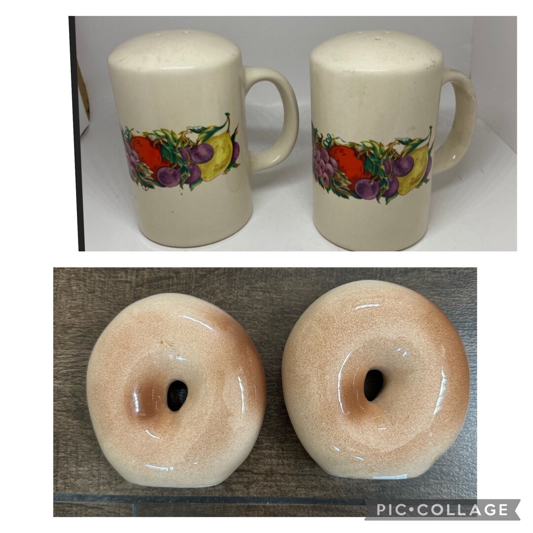 Vintage Salt and Pepper Checkers Two Styles Fruits or Etsy