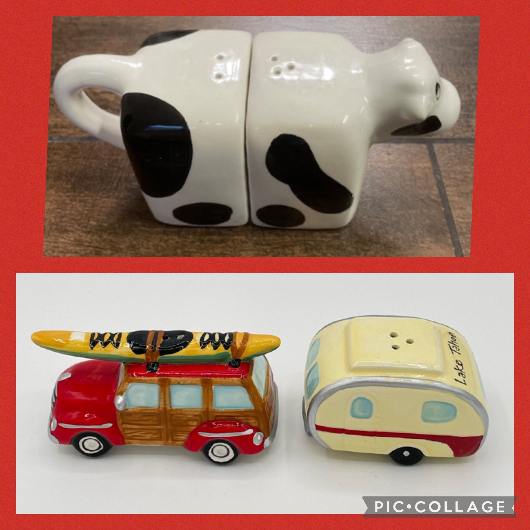 1990 Vintage Cow Salt and Pepper Checkers/vintage Woody Van Etsy