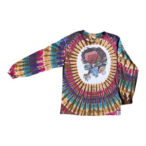 Tipped Tie Dyed Long Sleeve Shirt (Purp)