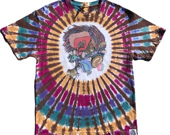 Tipped V2 Tie Dyed Tee Shirt  (Purp)