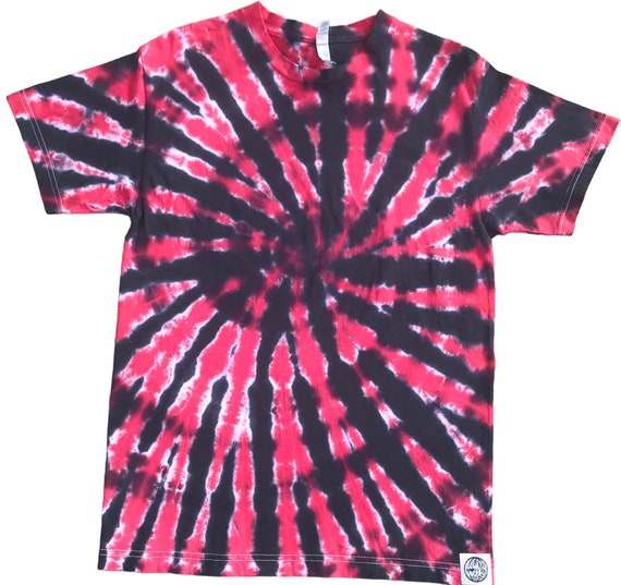 Red Black Spiral Tie Dyed Shirt