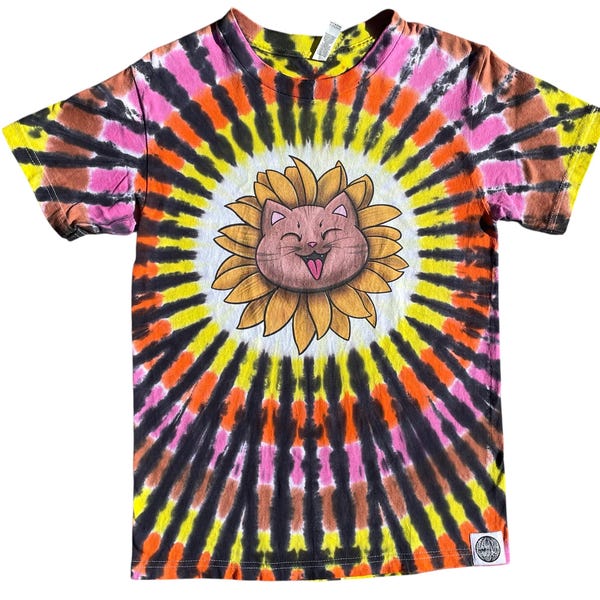 China Cat Sunflower Tie Dyed Tee Shirt