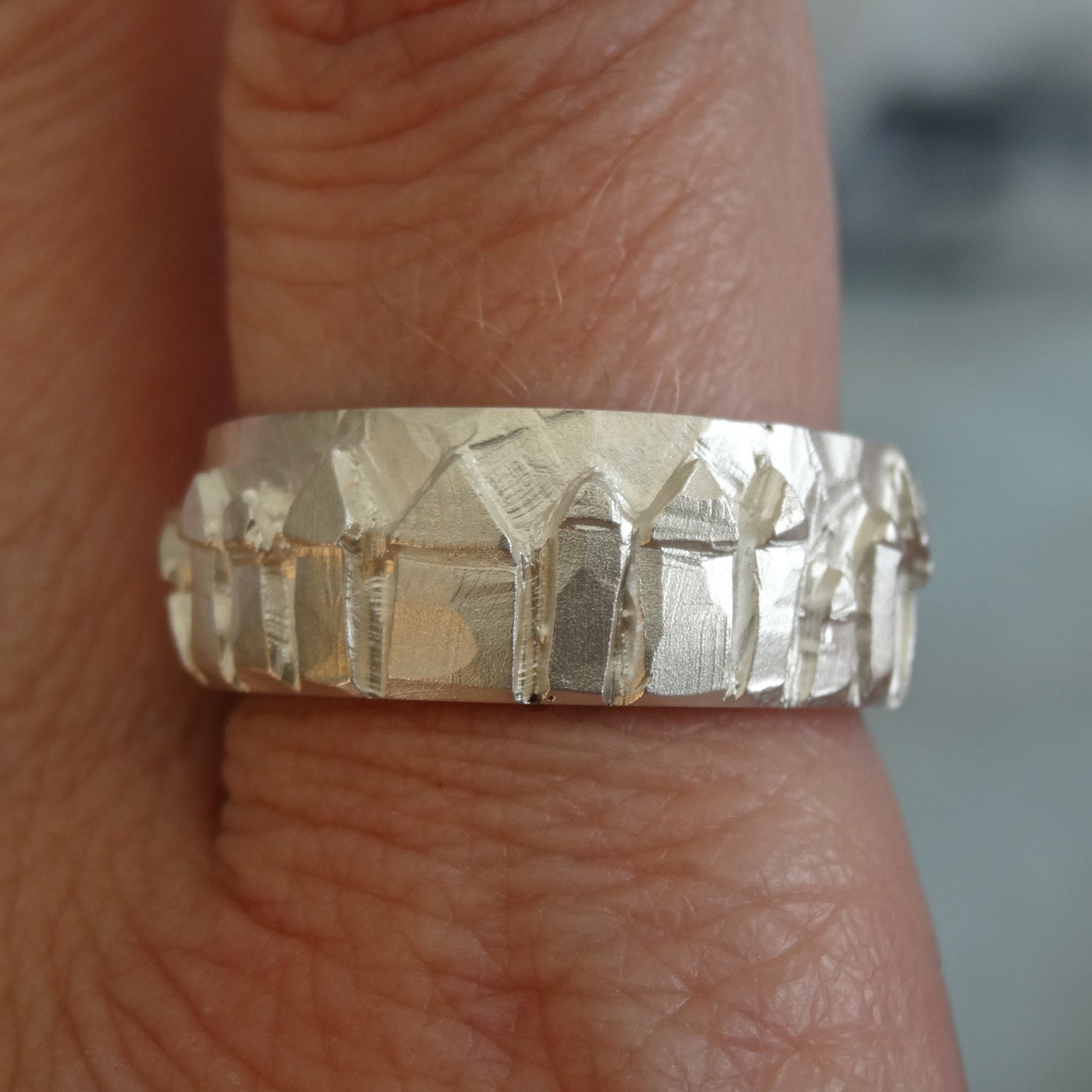 Sterling Silver Village Ring Etsy