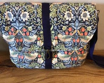 Handmade Crossbody Strawberry Thief  Bag app 12” x 11”