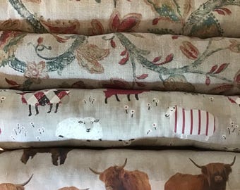 Rustic Draught Excluders ,Highland Cow ,Bee,Sheep .Vintage fabrics