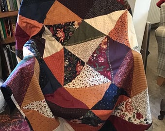 Daffodils and Dragonflies Patchwork Quilt 56” x 56”app