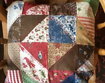 Patchwork Cushion: Moda Circus Fabric, Diamond Pattern (16” x 16”)