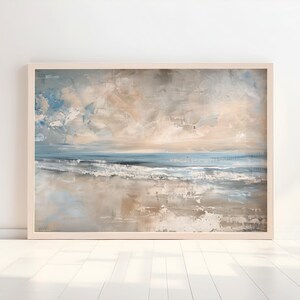 Impression de plage neutre, art mural océan, art mural côtier déco bohème, impression art mural minimaliste océan affiche photographie de paysage P60