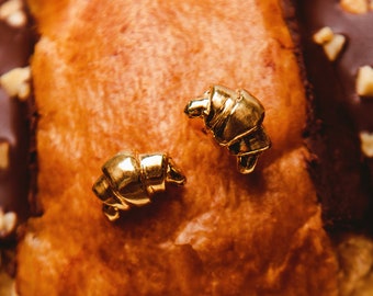 Croissant earrings gold-plated silver