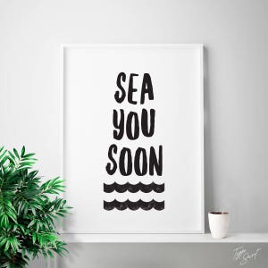 Sea You Soon, Maritimes Dekor, Maritimes Kinderzimmer, Maritimes Wanddekor, Maritimes Kinderzimmer Dekor, Meer Zitat, Jungen Zimmer Dekor, Nautisches Zitat